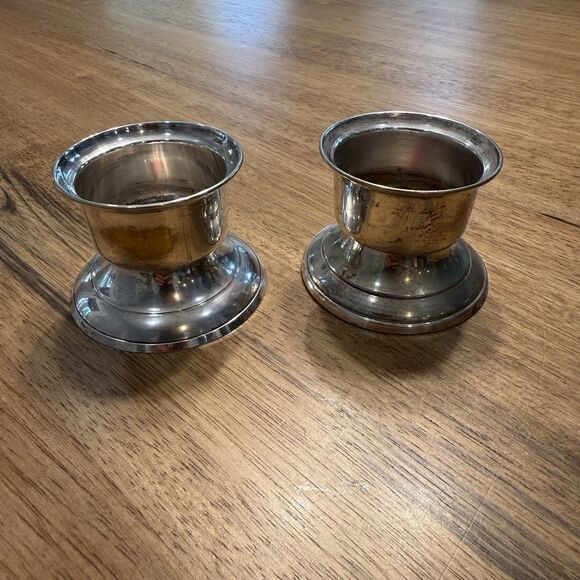 Taper/Tealight International Silver Co Silver Plate Candlestick Holders Set Vtg - Picture 7 of 12